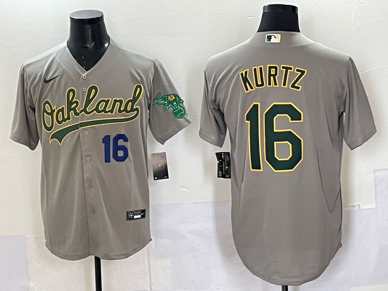 Men Oakland Athletics #16 Kurtz Grey Nike 2025 MLB Jersey 04